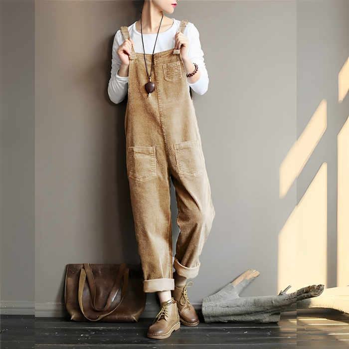 EB | Damen Samt Retro Latzhose Perfekt für den Frühling