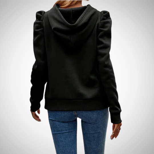 EB | Puff Ärmel Baumwoll Kapuzenpullover