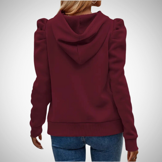EB | Puff Ärmel Baumwoll Kapuzenpullover