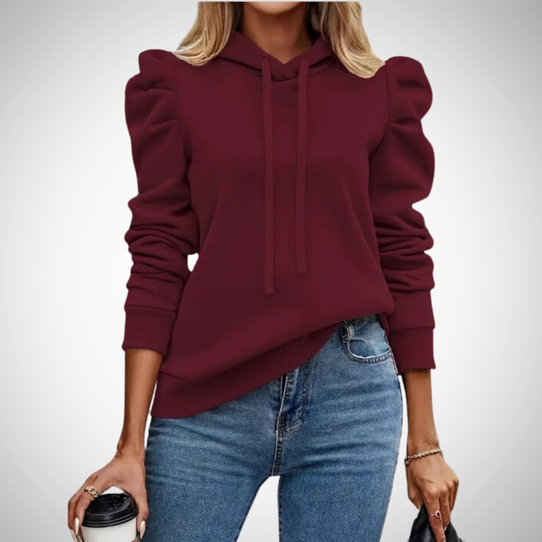 EB | Puff Ärmel Baumwoll Kapuzenpullover