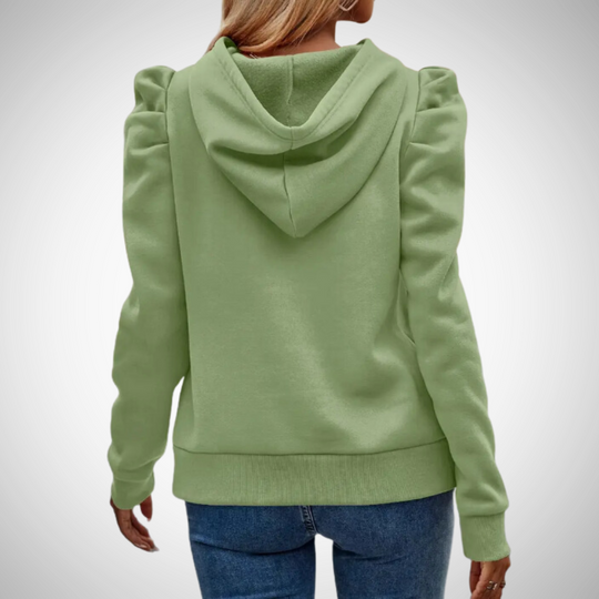 EB | Puff Ärmel Baumwoll Kapuzenpullover