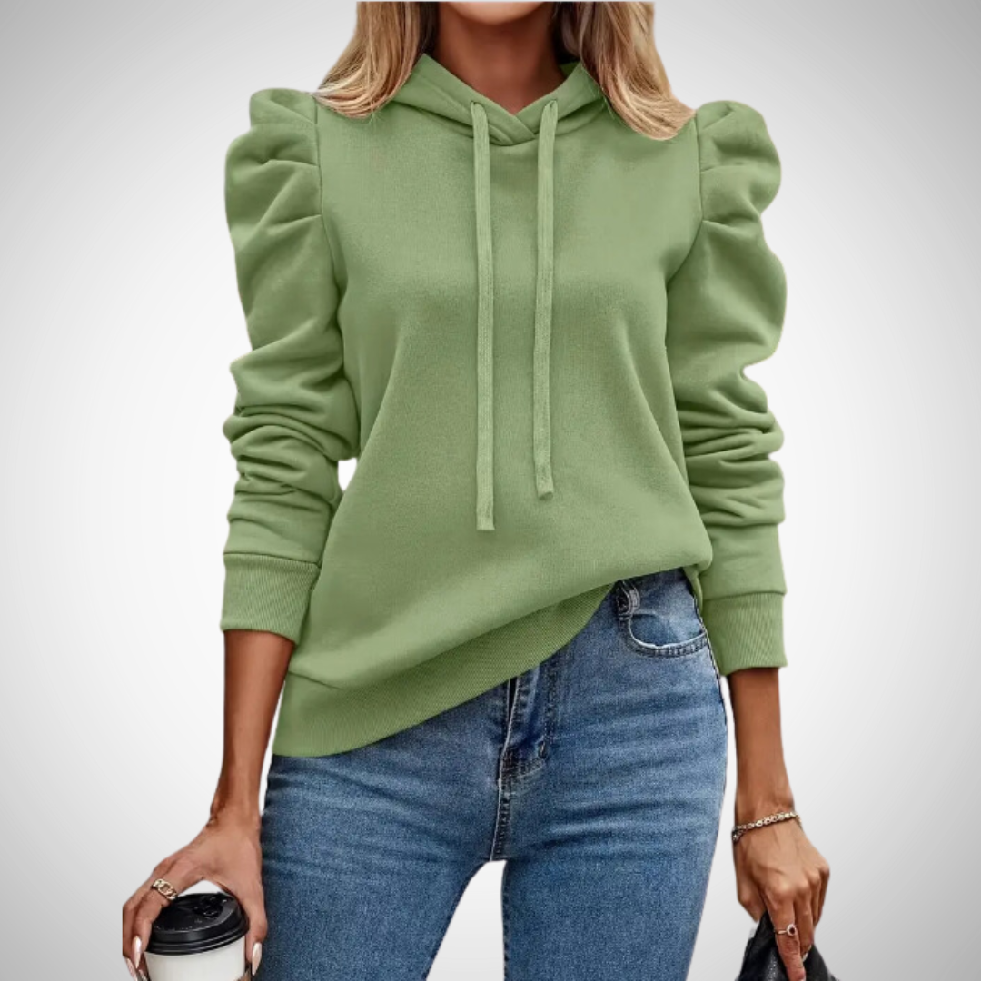 EB | Puff Ärmel Baumwoll Kapuzenpullover