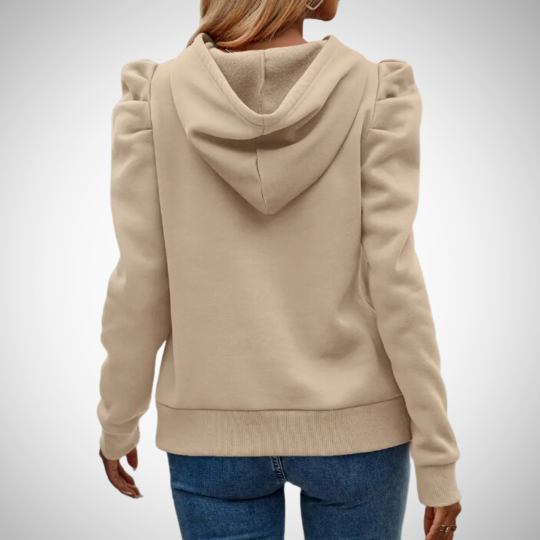 EB | Puff Ärmel Baumwoll Kapuzenpullover