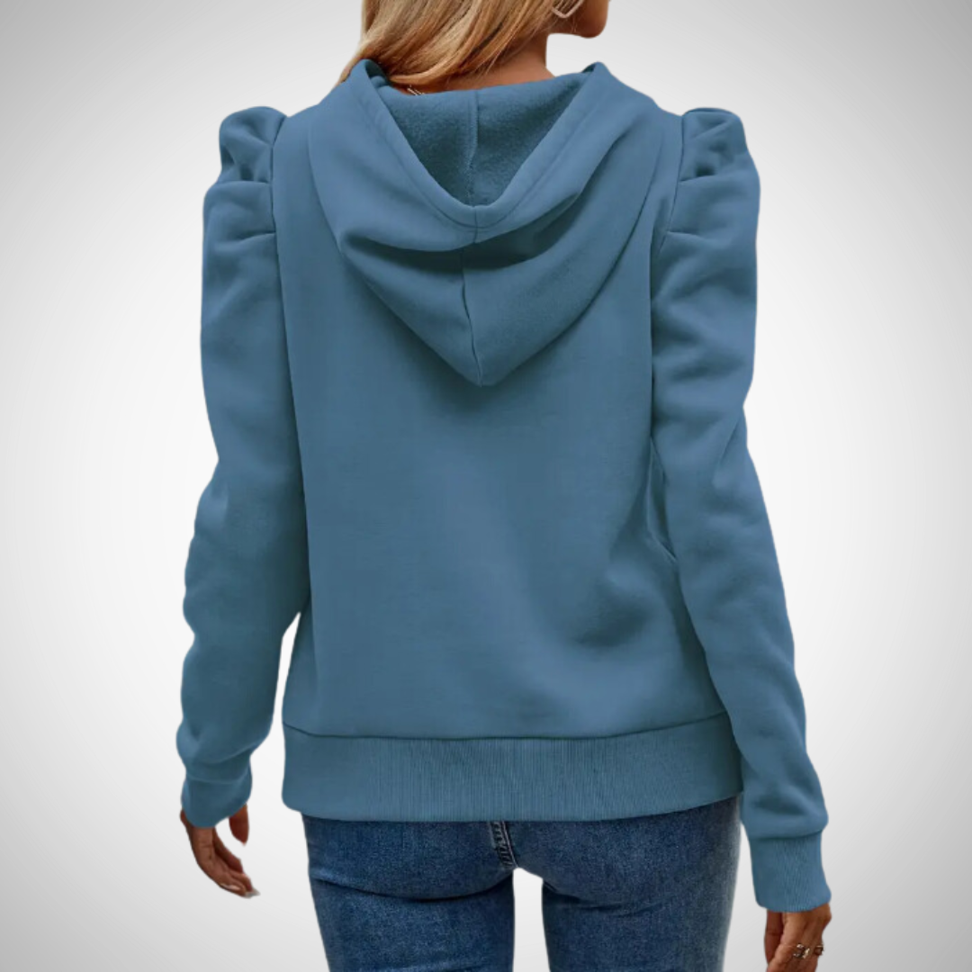 EB | Puff Ärmel Baumwoll Kapuzenpullover