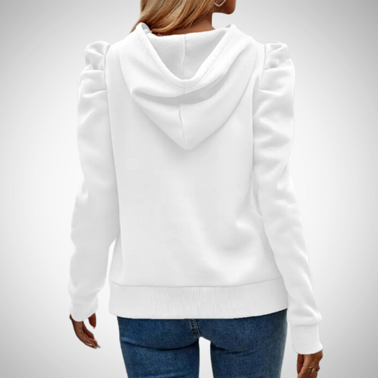 EB | Puff Ärmel Baumwoll Kapuzenpullover