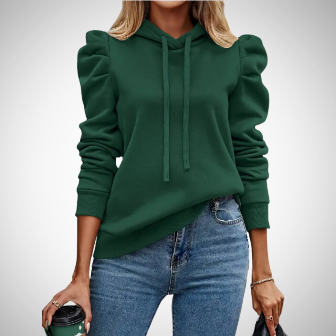 EB | Puff Ärmel Baumwoll Kapuzenpullover