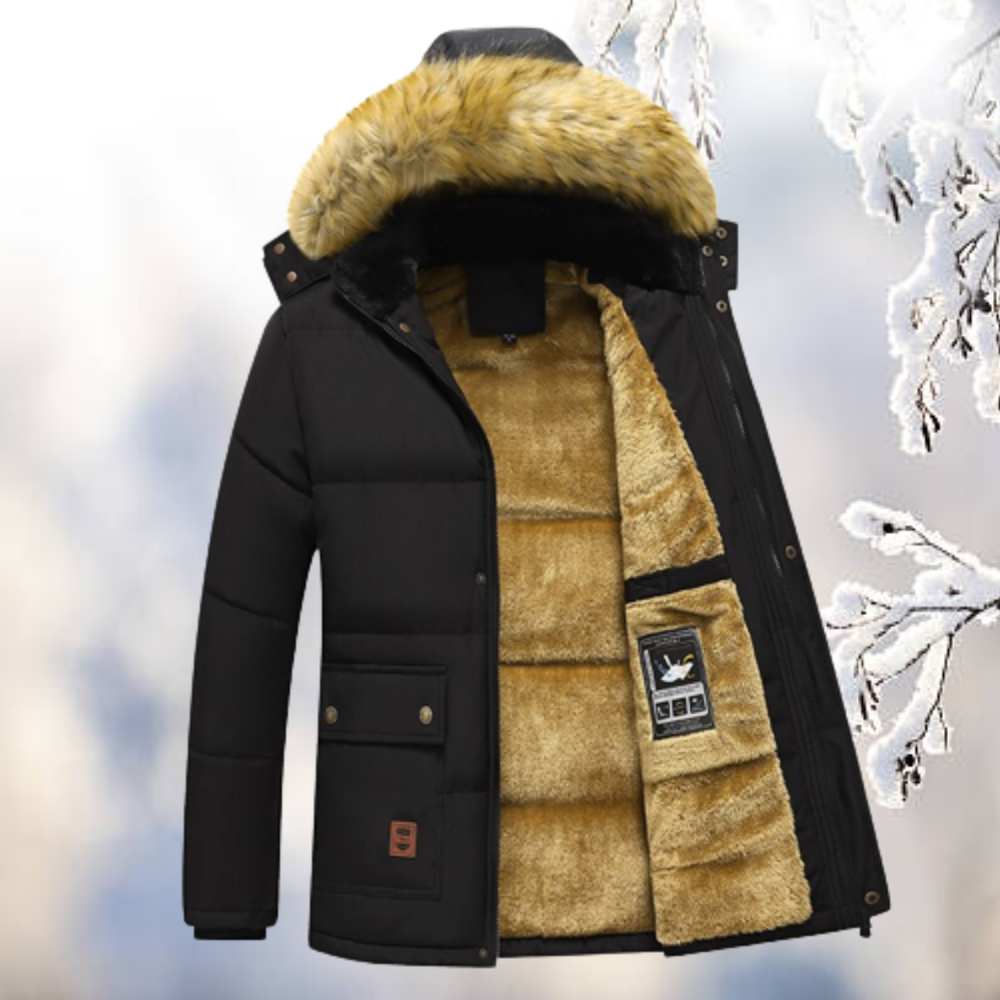EB | Parka Windbreaker mit Kapuze aus Kunstfell