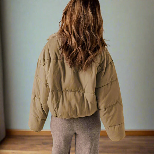 EB | Pufferjacke - Kurze Länge - Hoher Kragen - Reißverschluss - Verstellbare Passform