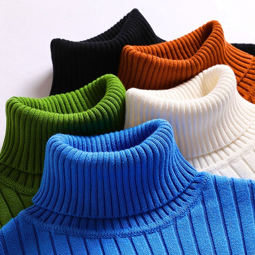 EB | Rollkragenpullover Weiche Strickware Rippendesign Langärmelig Warmer Komfort
