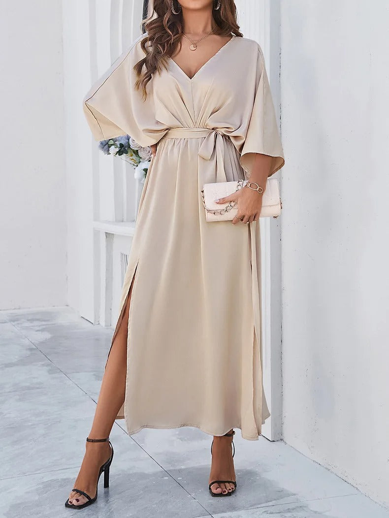 EB | V-Ausschnitt Kleid mit Schlitz für Frauen