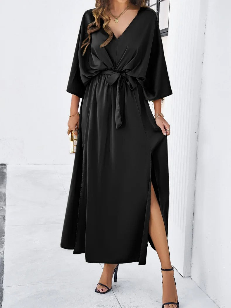EB | V-Ausschnitt Kleid mit Schlitz für Frauen