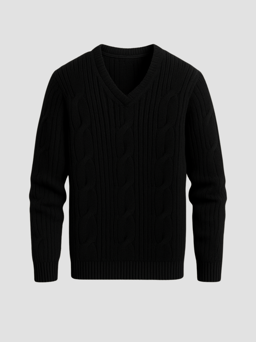EB | Strickpullover mit Ausschnitt und Zopfmuster