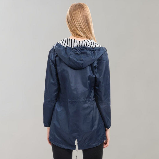 EB | Regenjacke mit Kapuze für Frauen - Verstellbare Taille