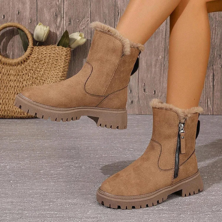 EB | Gemütliche Plüschgefütterte Kurzstiefel für Damen