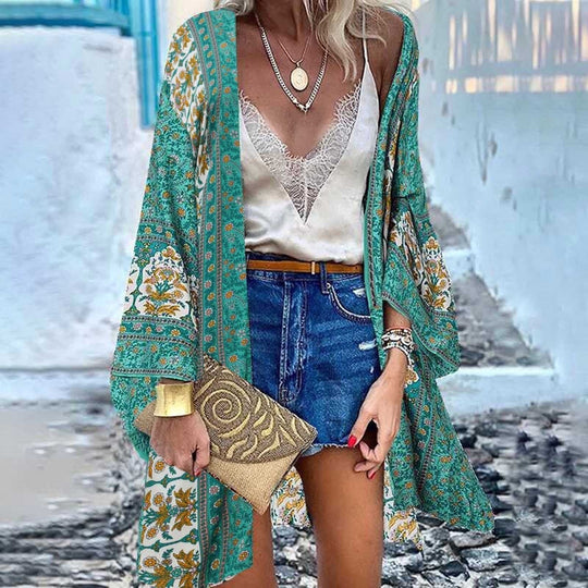 EB | Kimono Erhöhe Deine Sommergarderobe mit Unserem Farbenfrohen Bedruckten Kimono