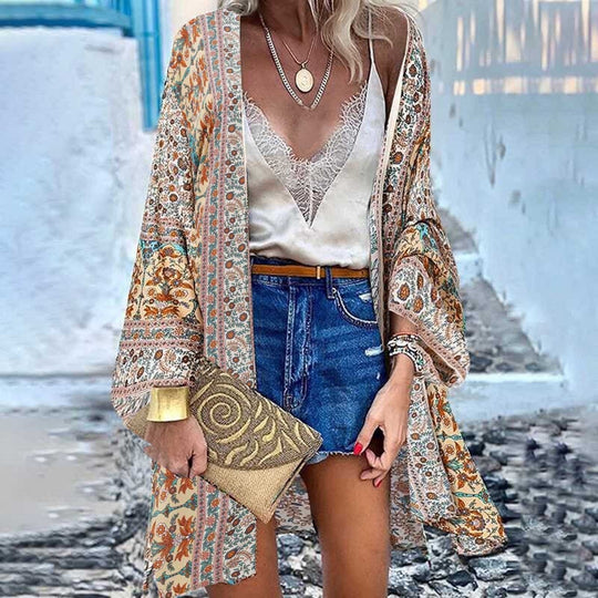 EB | Kimono Erhöhe Deine Sommergarderobe mit Unserem Farbenfrohen Bedruckten Kimono