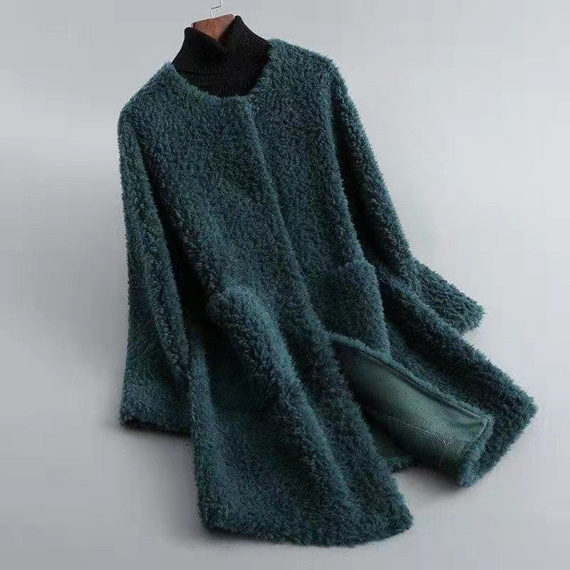 EB | Wollmischung Relaxed Fit Mantel mit Patten Taschen Offener Frontmantel