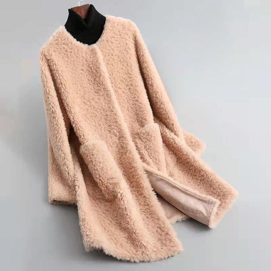 EB | Wollmischung Relaxed Fit Mantel mit Patten Taschen Offener Frontmantel