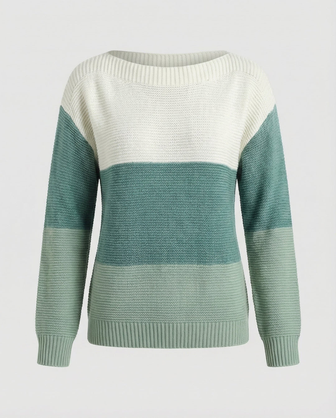 Dreifarbiger Patchwork Pullover Damen | EB