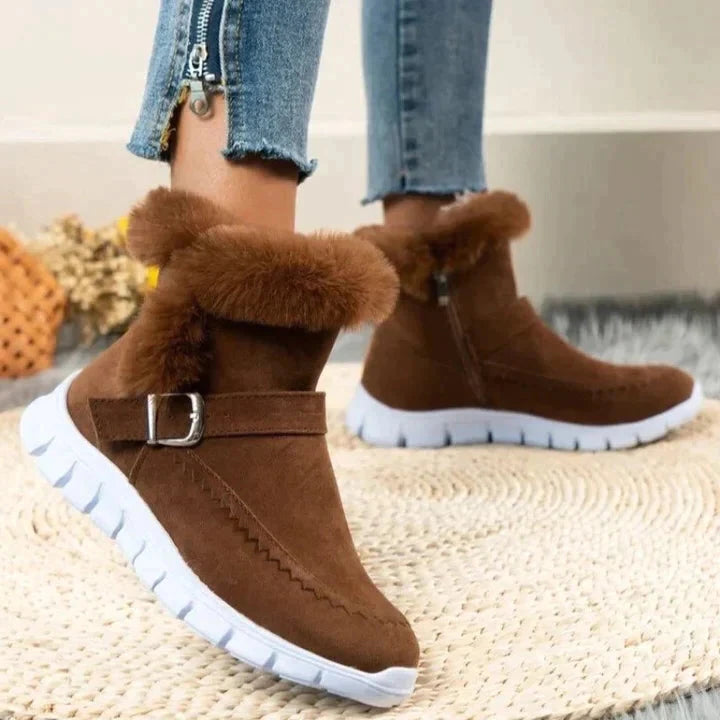 EB | Samt Mid-Tube-Stiefel für Damen – Gemütlicher & Stilvoller Komfort