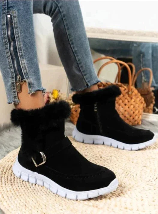 EB | Samt Mid-Tube-Stiefel für Damen – Gemütlicher & Stilvoller Komfort