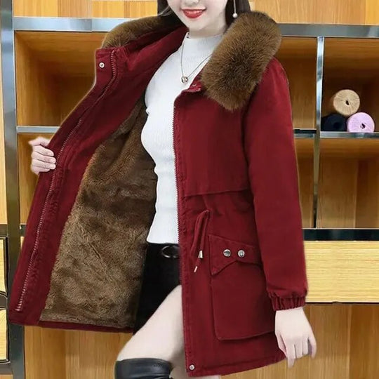 EB | Lässiger Winterparka mit veganem Pelz für Frauen Ideal für den Winter