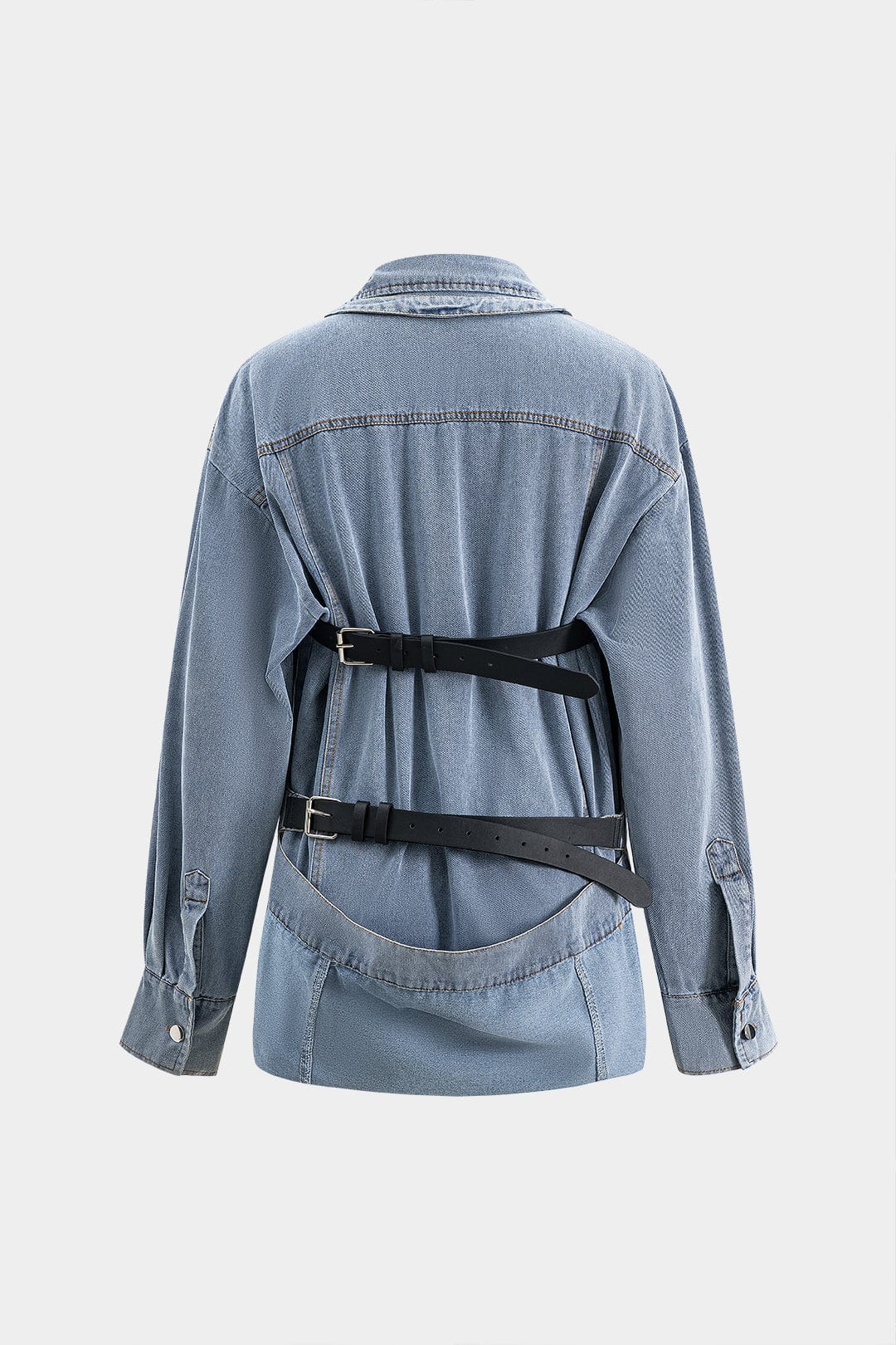 EB | Übergröße Denim Hemd mit Knopfleiste Lässiger Allrounder