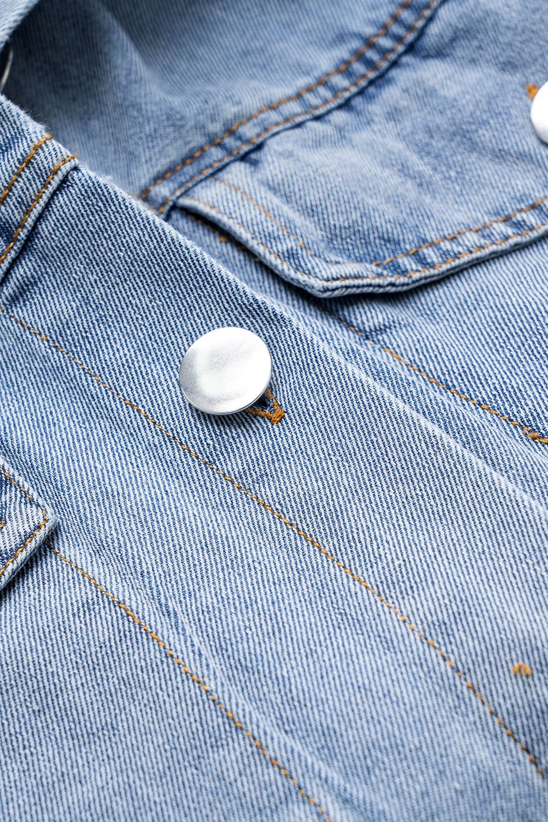 EB | Übergröße Denim Hemd mit Knopfleiste Lässiger Allrounder