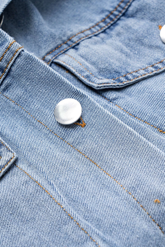 EB | Übergröße Denim Hemd mit Knopfleiste Lässiger Allrounder