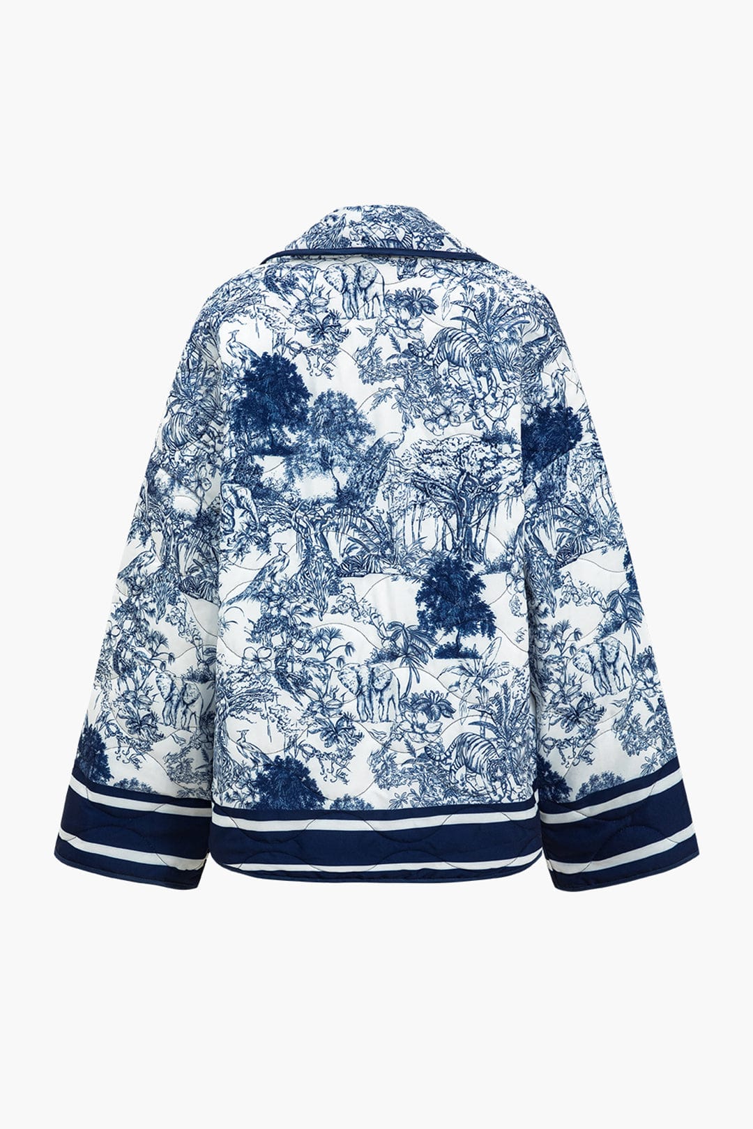 EB | Geblümte Steppjacke mit Blauem Print Stilvoll und Gemütlich