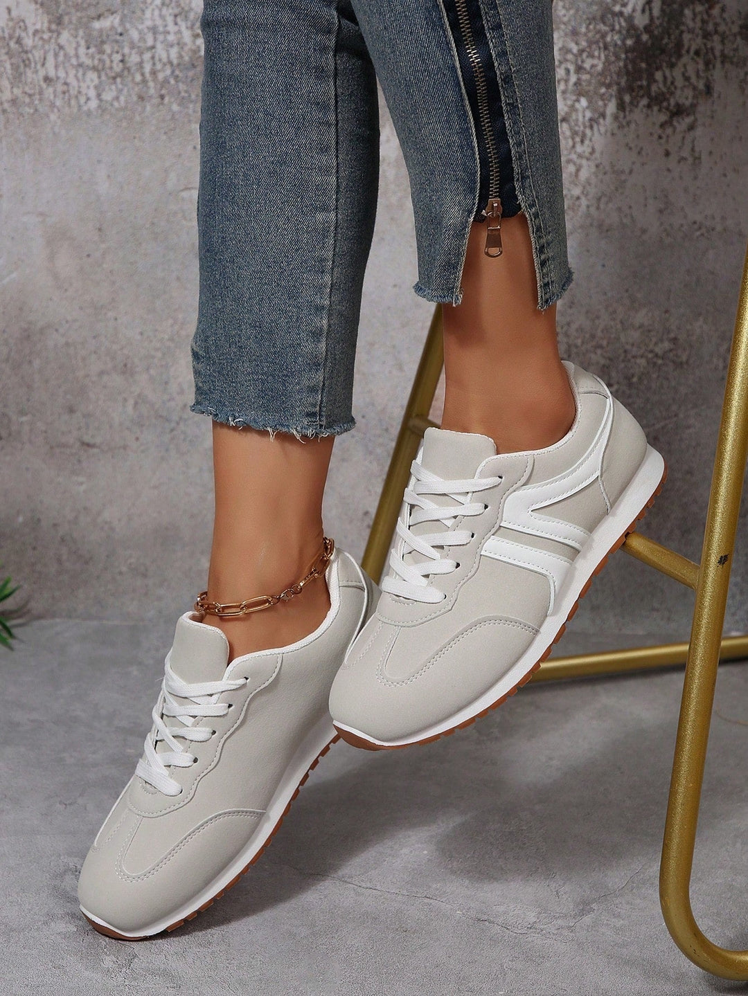 Schnürschuhe - Lässige gestreifte Schuhe für den Alltag für Frauen EB