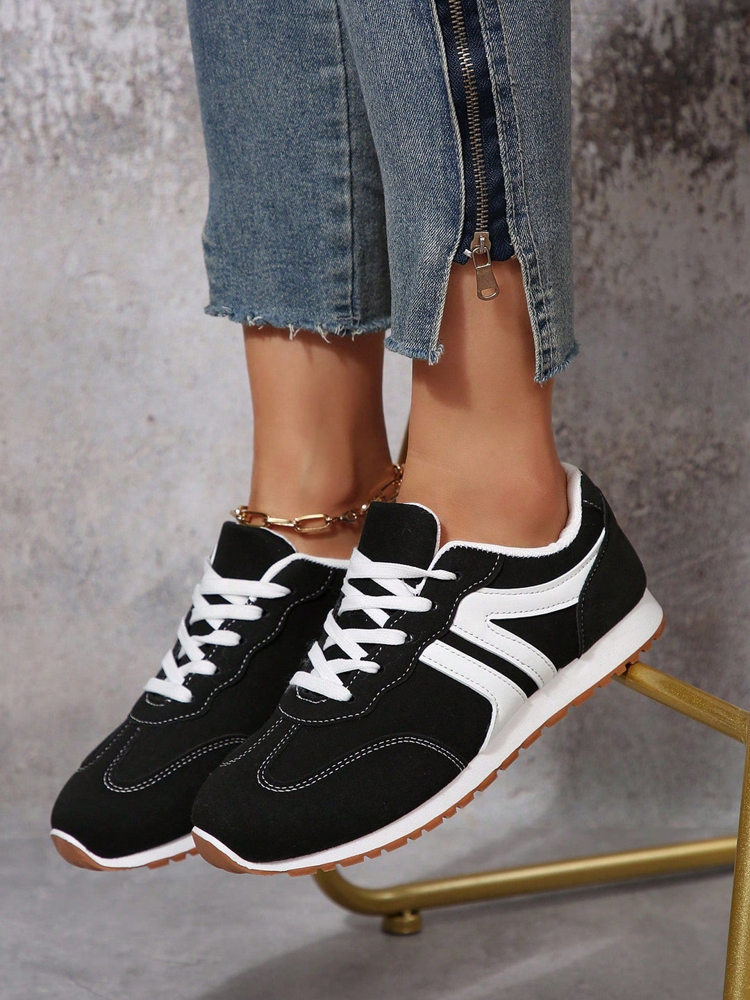 Schnürschuhe - Lässige gestreifte Schuhe für den Alltag für Frauen EB