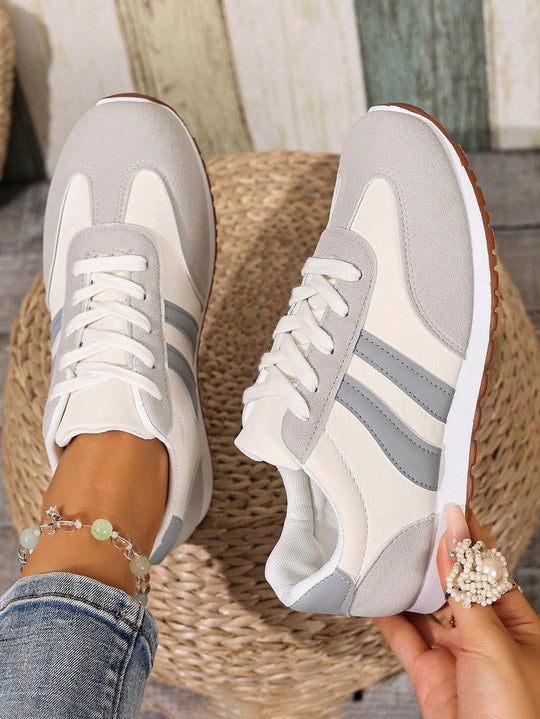 Schnürschuhe - Lässige gestreifte Schuhe für den Alltag für Frauen EB