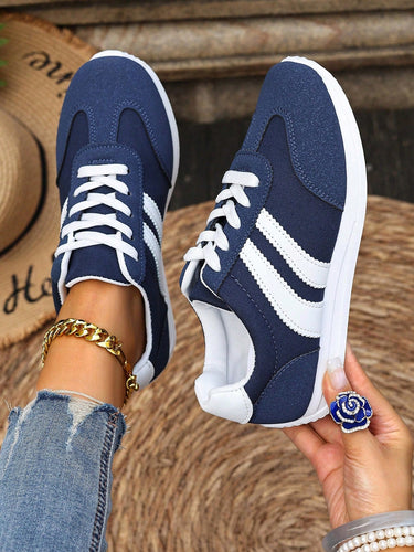 Schnürschuhe - Lässige gestreifte Schuhe für den Alltag für Frauen EB