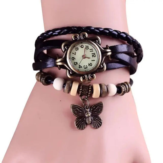 EB – Damen-Accessoire-Uhr mit Vintage-Blumenarmband
