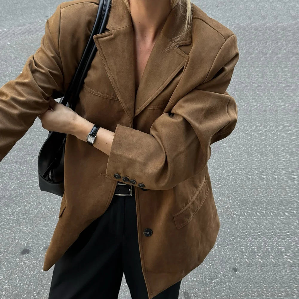 EB | Braune Lederjacke - Premium Wildleder für Übergangsbekleidung