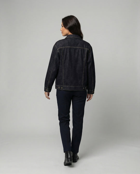 Vintage Denim Set Damen Jacke und Shorts Lässiger Retro Look