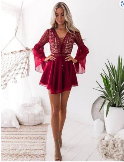 EB | Vintage Kleid Kurz Bohemian-Stil