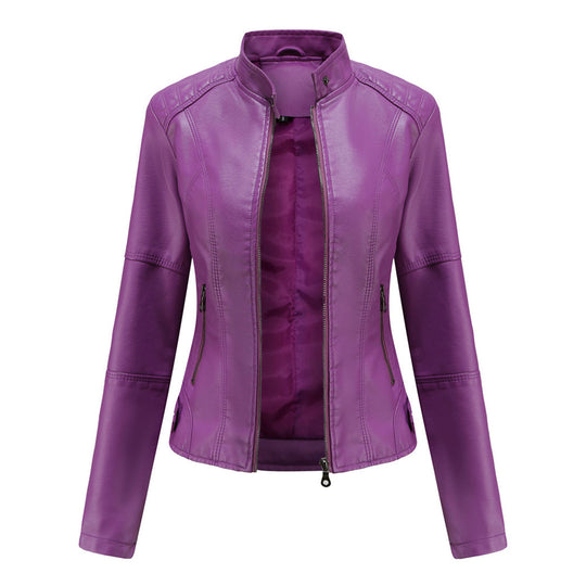 EB | Lederjacke - Biker-Stil & Stehkragen-Detail