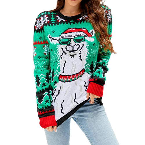 EB | Fake Weihnachtspullover Frauen Strick Langarm