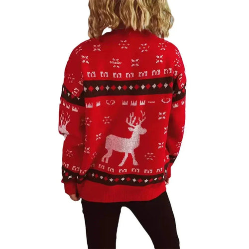 EB | Defekter Weihnachtsbaum Gestrickter Damenpullover mit Rentier