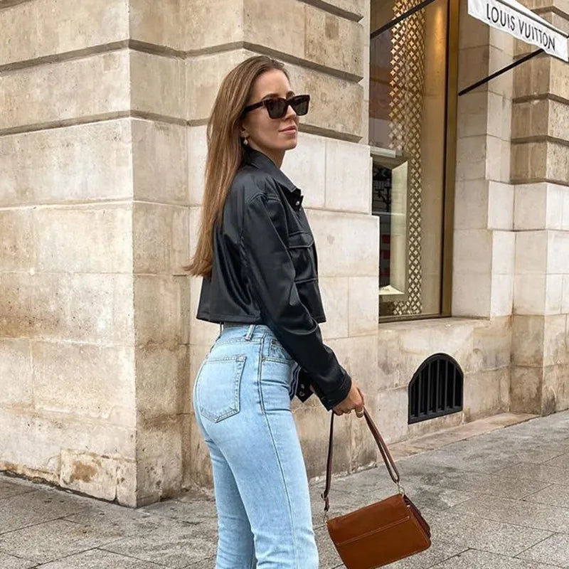 EB | Lederjacke mit Kapuze
