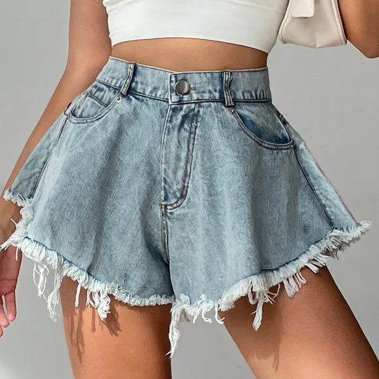 EB | Jeansshorts mit Distressed-Saum für Damen