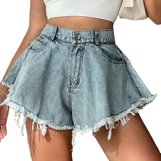 EB | Jeansshorts mit Distressed-Saum für Damen