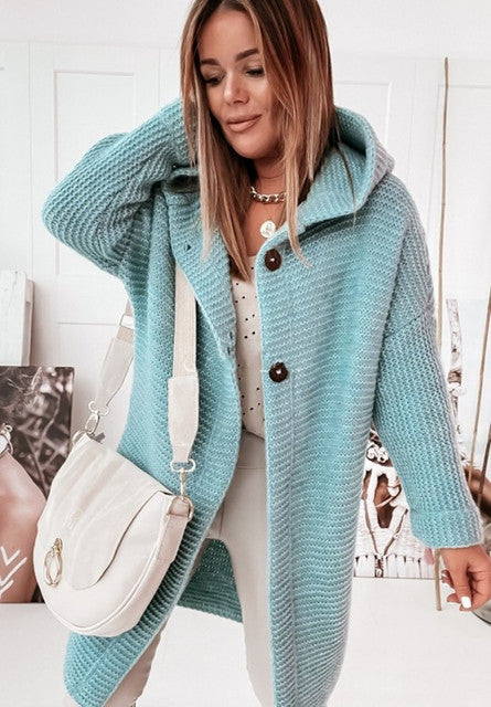 EB | Hoodie Cardigan mit Knöpfen Warmer Winter Langarm Pullover Mantel