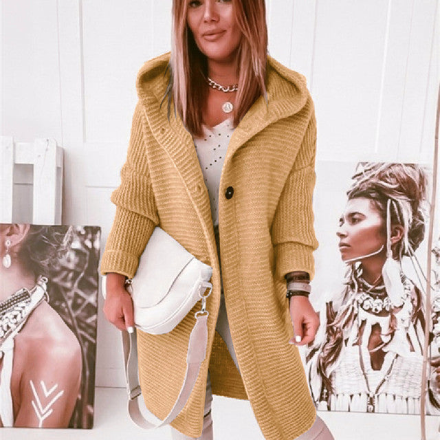 EB | Hoodie Cardigan mit Knöpfen Warmer Winter Langarm Pullover Mantel