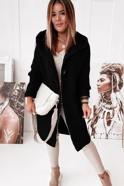 EB | Hoodie Cardigan mit Knöpfen Warmer Winter Langarm Pullover Mantel
