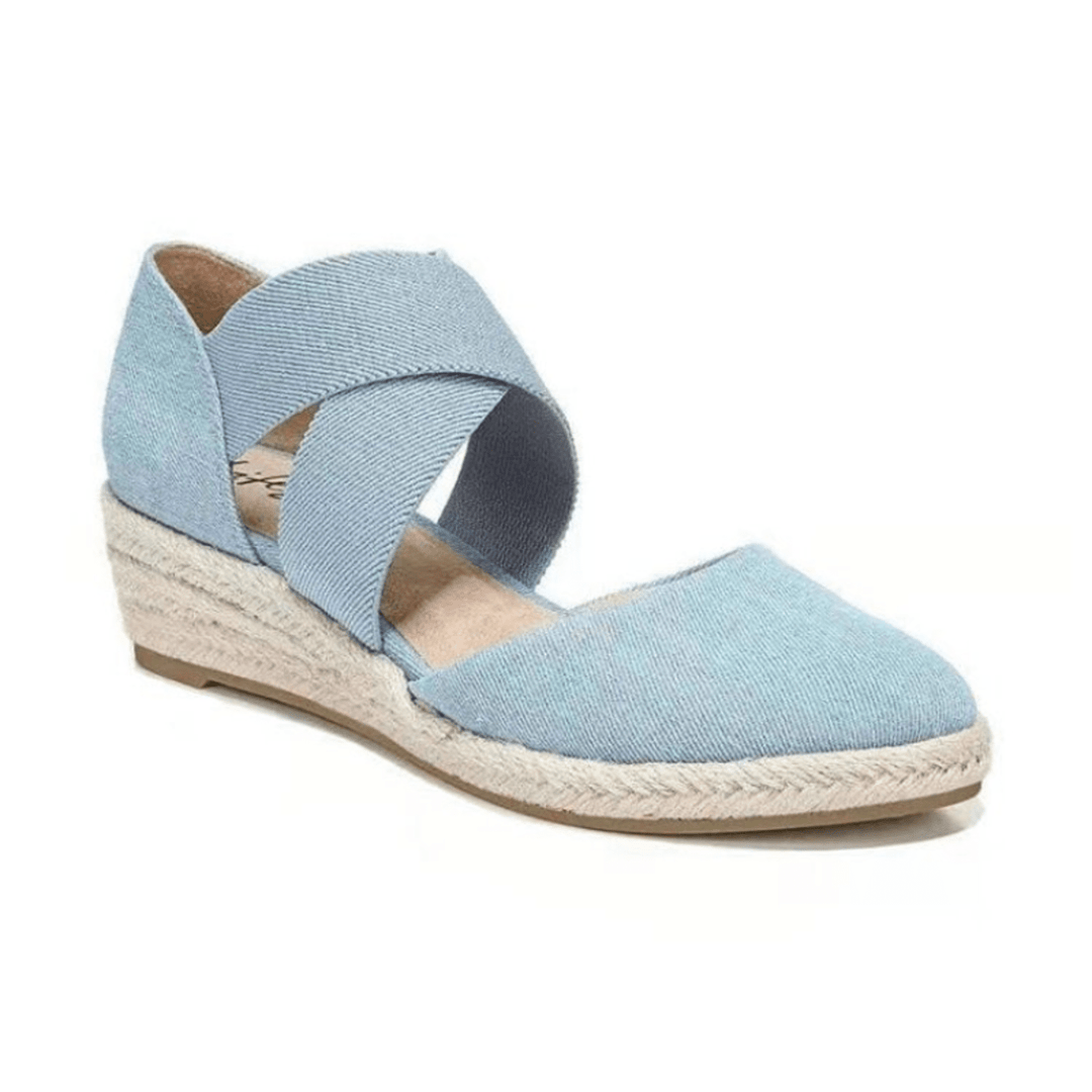 EB | Kreuzband Espadrilles mit Geflochtenem Seil und Keilsohle