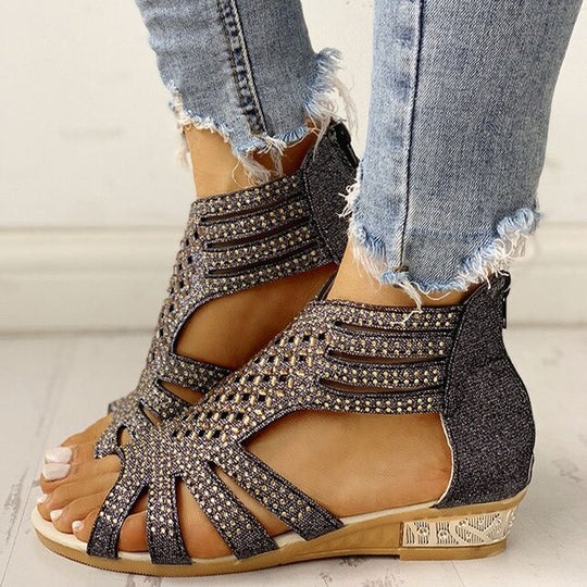 EB - Orthopädische Sandalen mit niedrigem Absatz