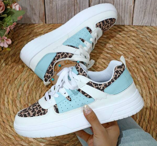 Damen Sneakers Leopard Muster Trendy EB